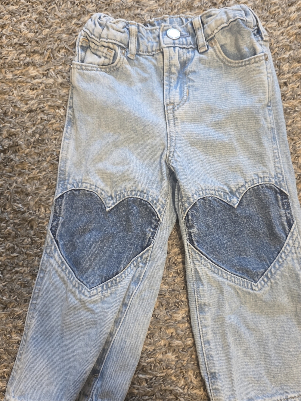 GAP Light Blue Denim Jeans with Dark Blue Heart Knee Patches